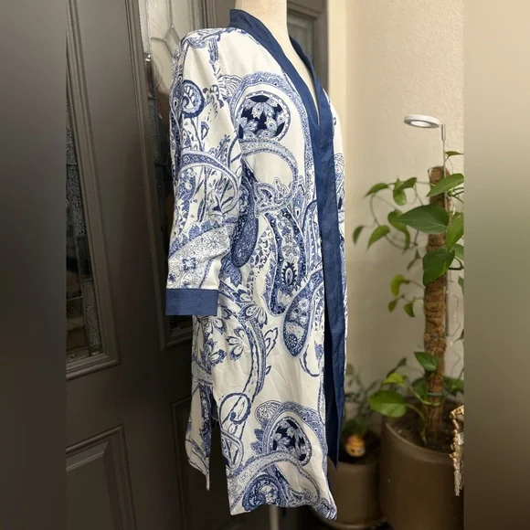 Chico's Reversible Kimono Paisley Tencel Duster Jacket  | Size 2 (L) - Picture 5 of 12